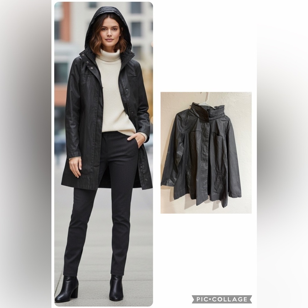 Eileen Fisher Women's Black Hooded Jacket size L